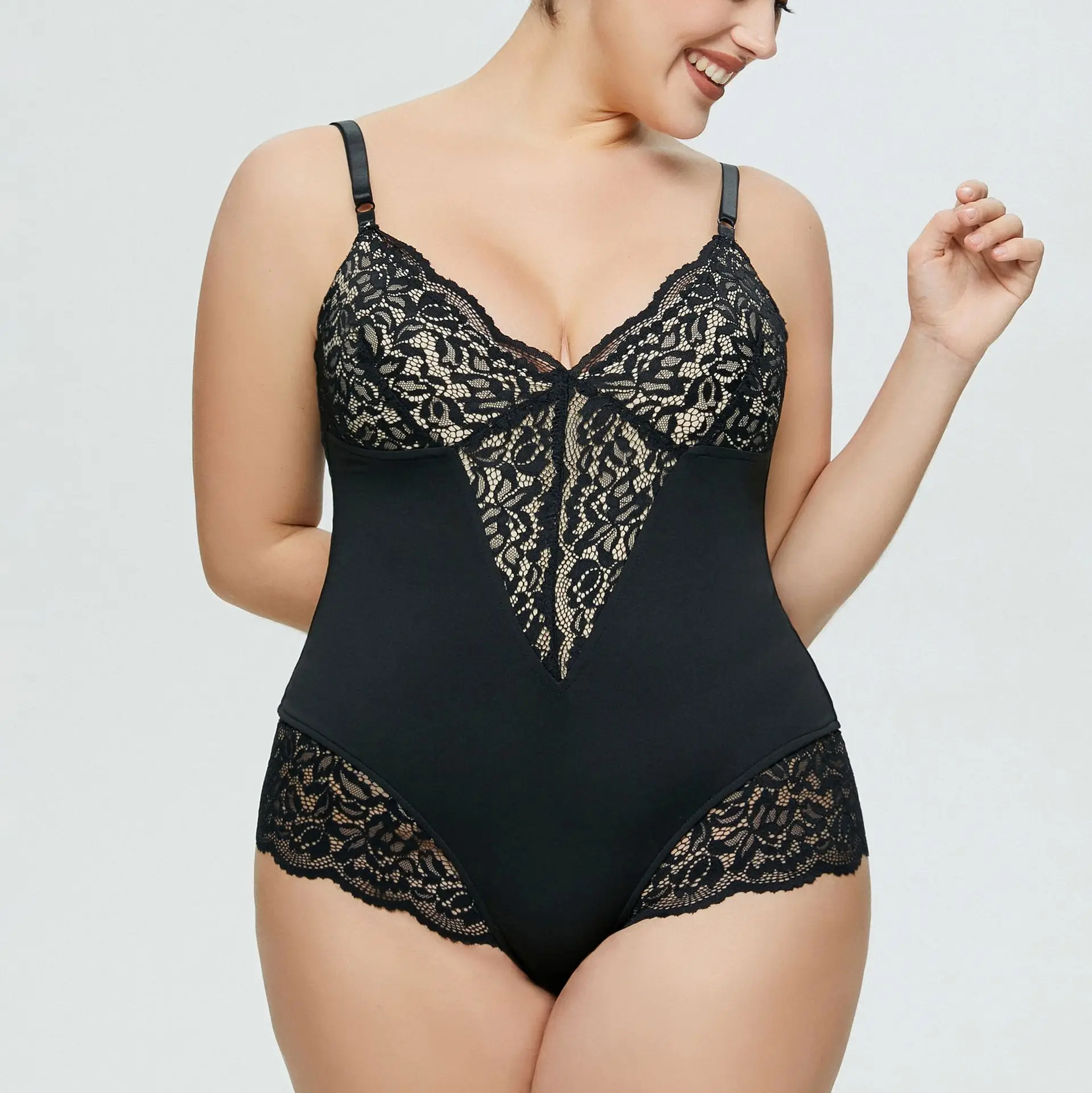 

Sexy Lace Flower Embroidery Cross-Border S One-Piece Suit Women's Rer Low Waist Polyester Fabric Briefs ort Pants