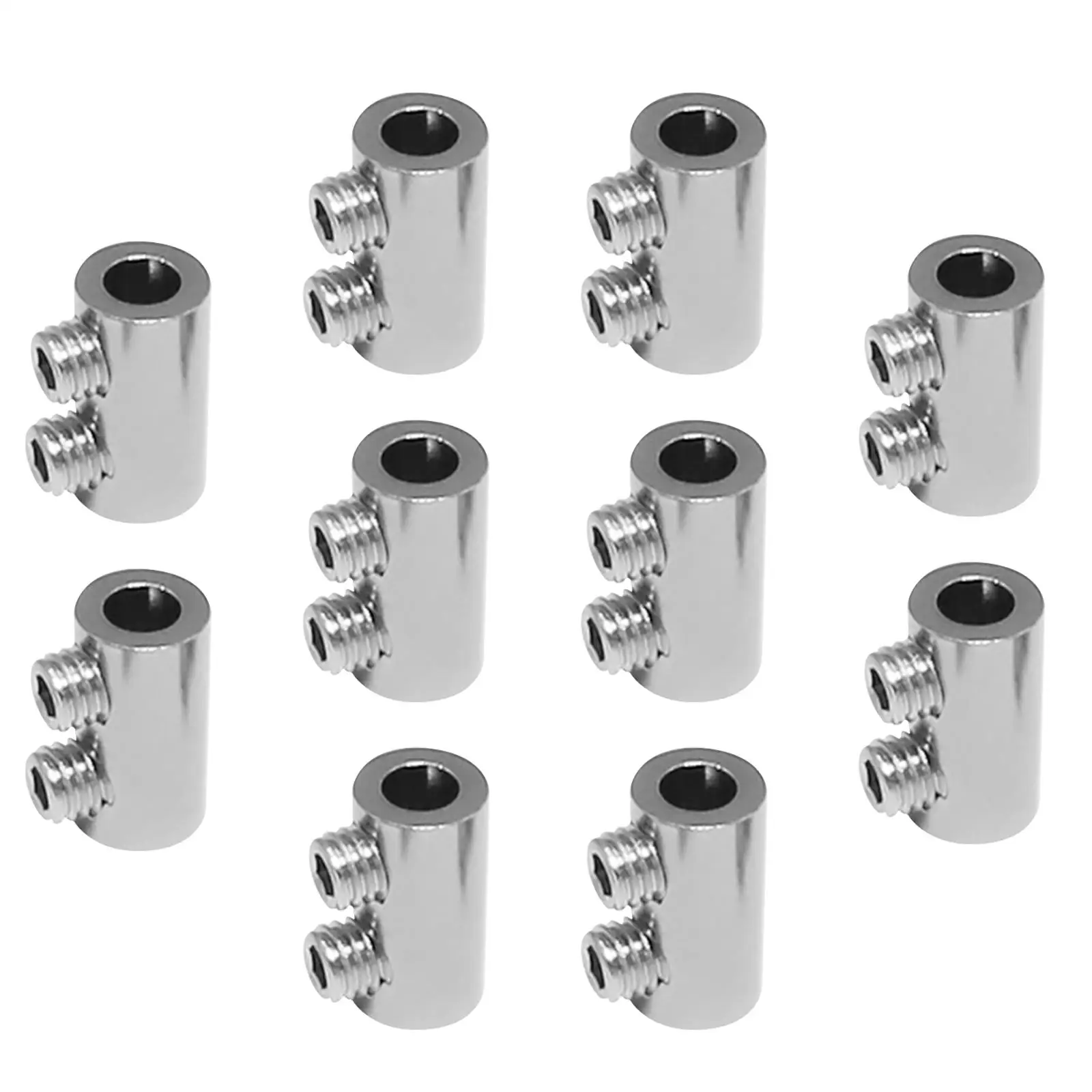 Reusable Wire Rope Cable Clamps Stainless Steel Double Holes Fittings for 1.5 to 2mm Lifting Rope Setups