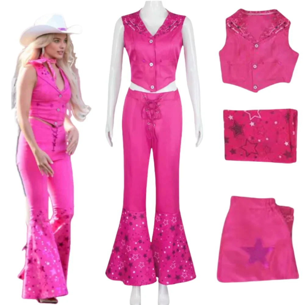 

Costumes de cosplay pour femmes, film, vêtements roses brillants, éléments étoiles, Power Girls