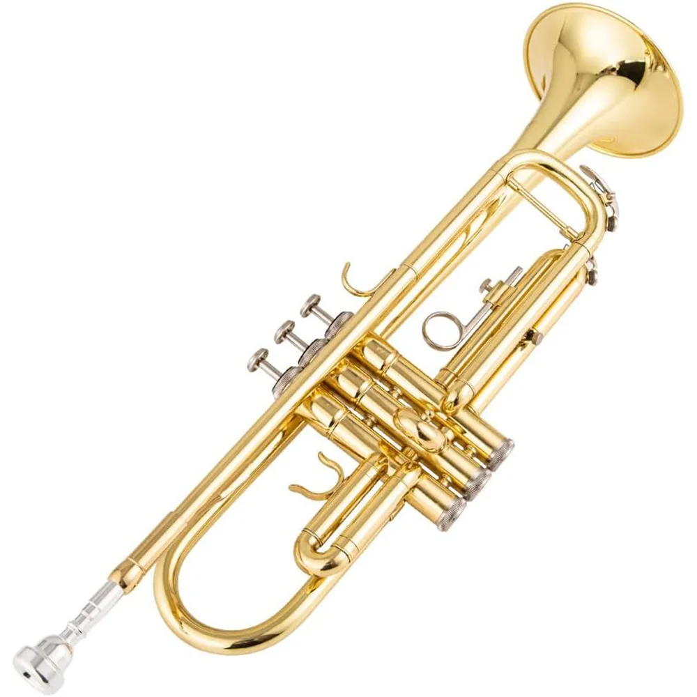 

Hooqu Gold-Plated Trumpet For School Students Adults Children Bb Key Grading Beginners Instrument Trumpet
