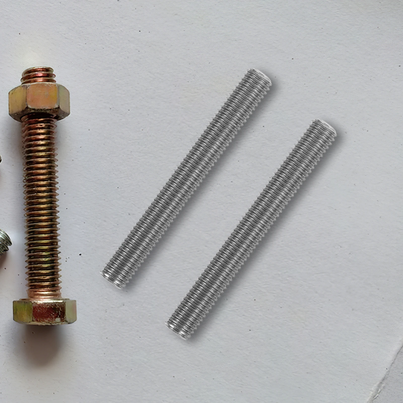 

4pcs Stainless Steel Threaded Rods Full Threads Screw Straight Studs Metal Bolts Nuts Hardware Accessories Fully Threaded Rod