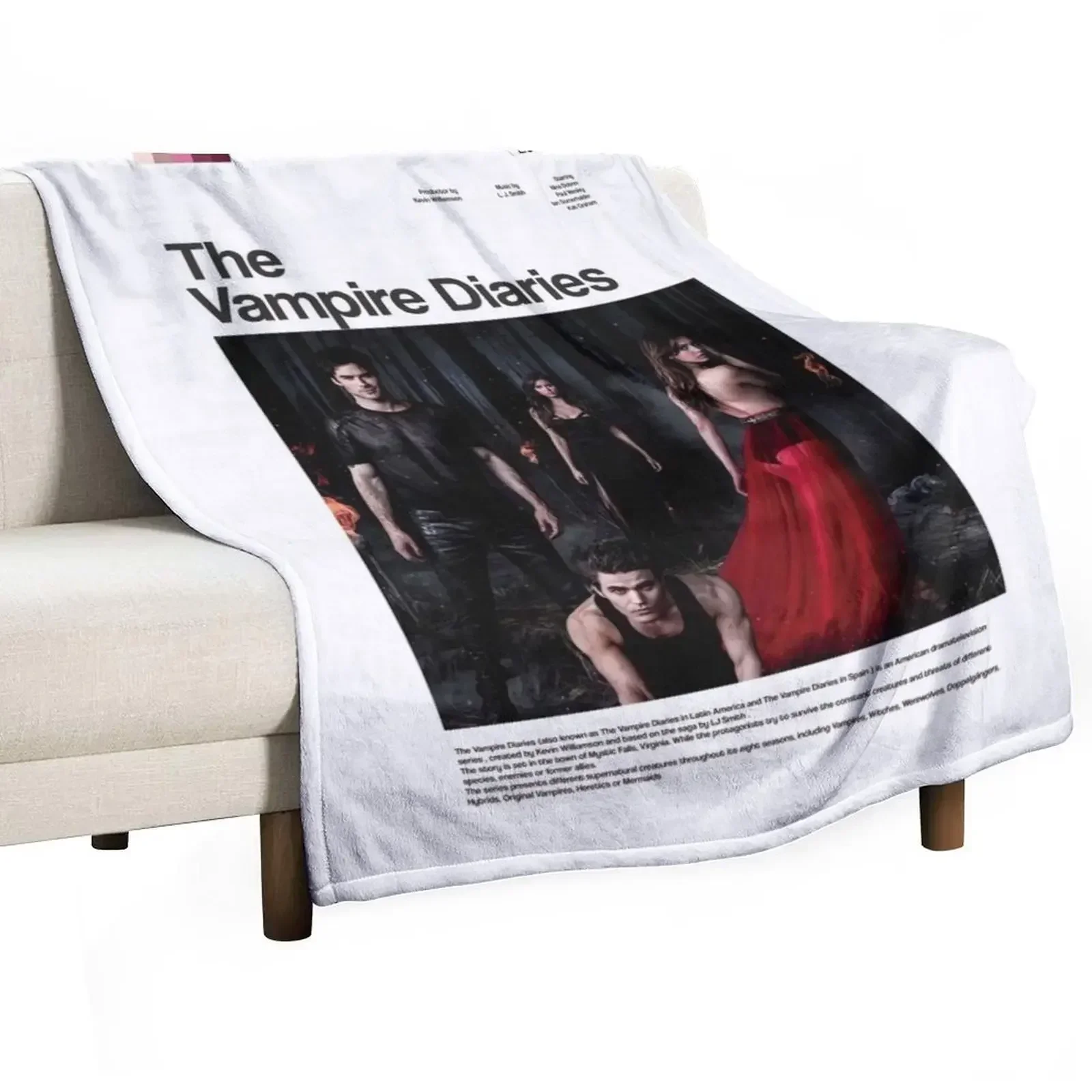 

the vampires diaries series poster Throw Blanket for winter Soft Plush Plaid Blankets