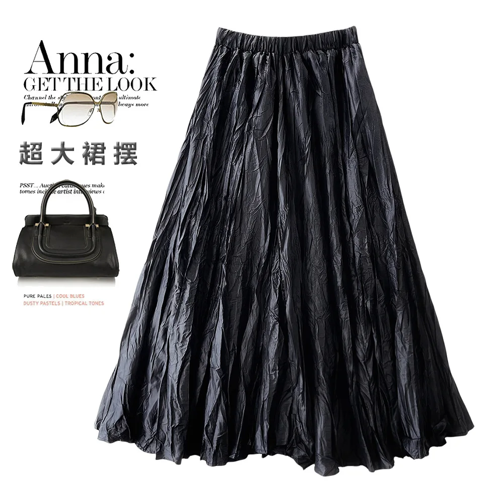 Large Swing Long Maxi Pleated Skirts, Irregular Umbrella Skirt, Popular, Retro and Fashionable, Autumn and Winter, 2023