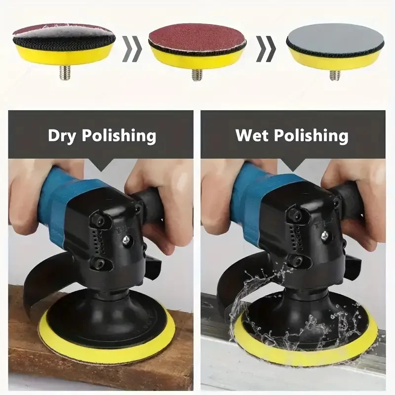 37 pieces of headlight repair and restoration kit, car polishing disc 3-inch 75mm, car wax sponge polishing pad with sandpaper 5
