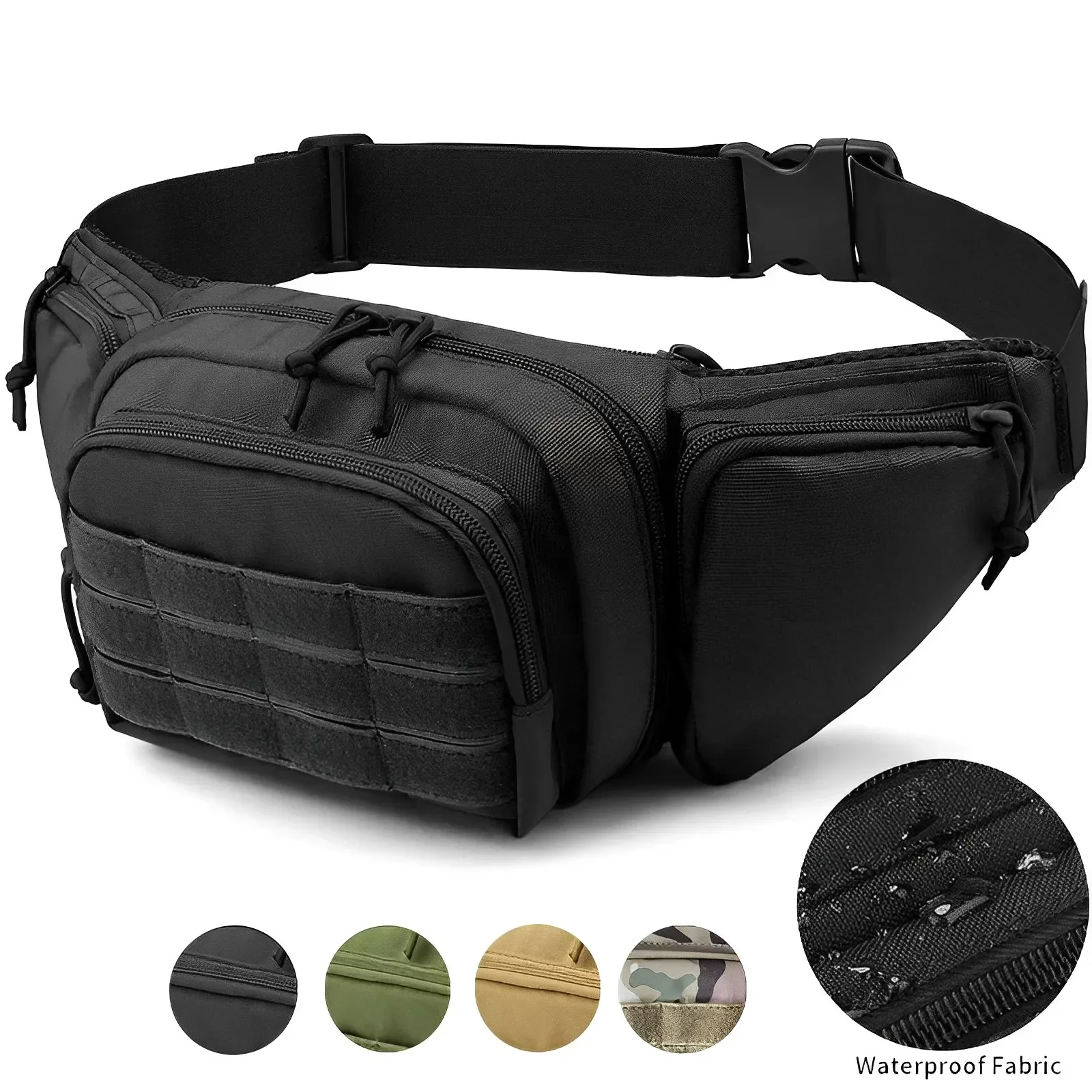 Pochete tática multifuncional para homens, bolsa de ombro de nylon para caminhadas e celular, bolsa esportiva de cintura de alta capacidade