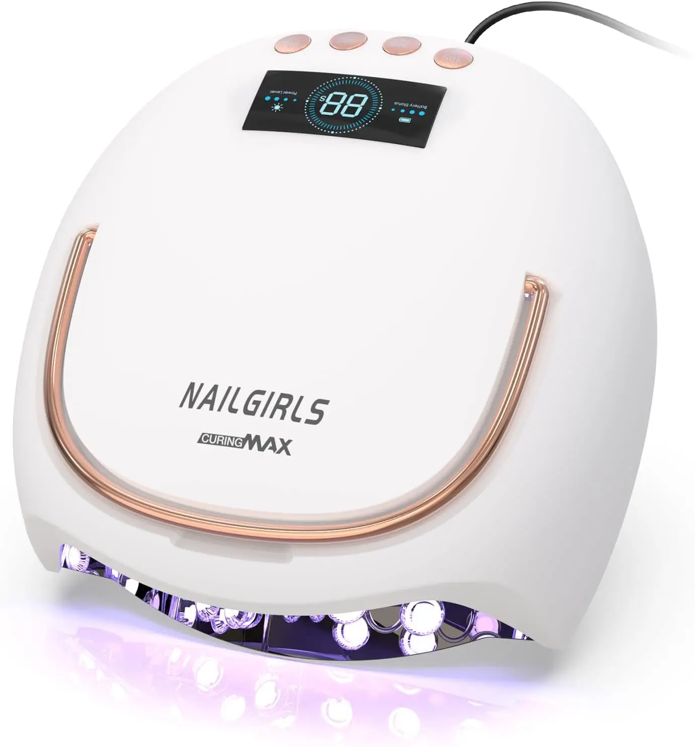 

80W UV LED Nail Lamp, Auto-Sensor LCD Display, 4 Timers Fast Curing for Gel Nails, Professional Nail Dryer