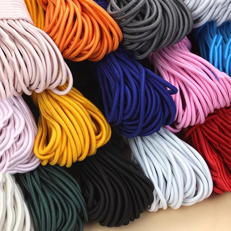 

10/20Meters Meetee 2.5mm Colorful Elastic Rope for Sewing Round Elastics Rubber Cord Shoes Hair Band Garment Strech Ribbon Strap
