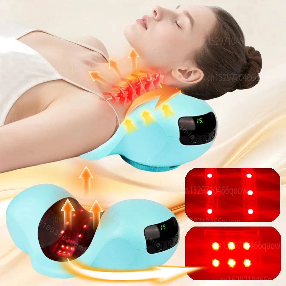 العلاج بالضوء الأحمر وسادة الجر الساخن ضغط الكتف الرقبة مدلك الرقبة نقالة العمود الفقري العنقي مصحح الحدباء الصحيح