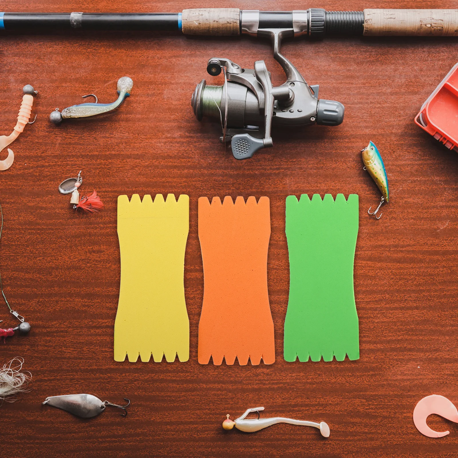 

10Pcs Sponge Wrapped Wire Board 5x12cm Foam Line Winder Portable Fishing Accessory for Tackle Rig Hook Leader Storage Solution