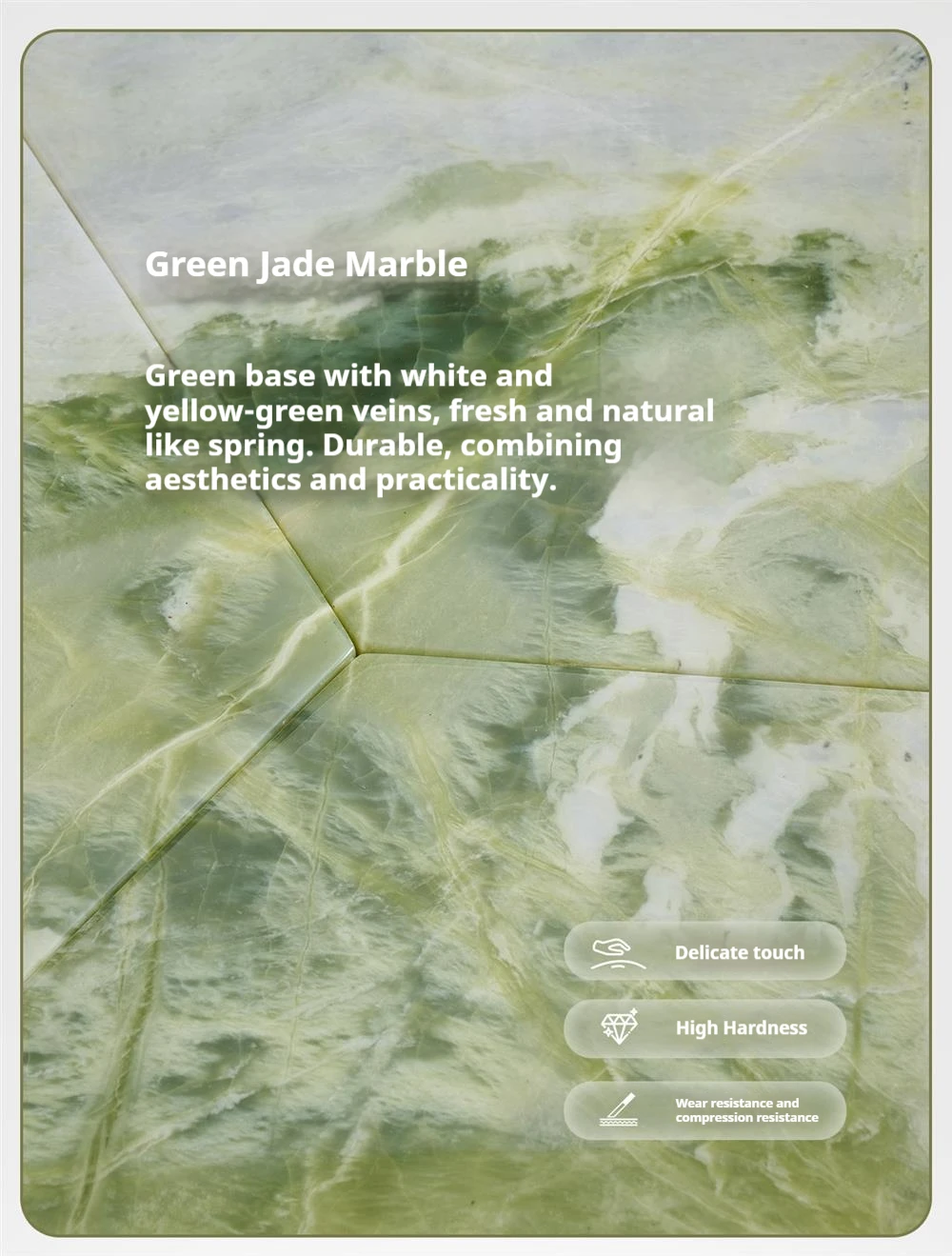 Mountain Stream Coffee Table, Vintage Marble Design for Small Space, Modern Luxury, Heat & Scratch Resistant, Customizable