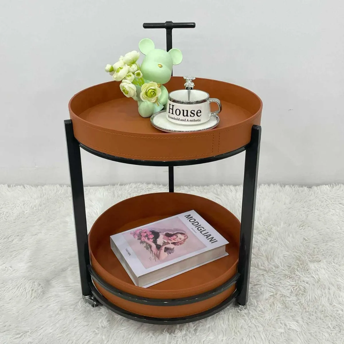 

Z Light Luxury Side Living Room Small Coffee Table Mobile Home Corner Bedside Table With Wheel Storage Rack Coiffeuse ChambreZ