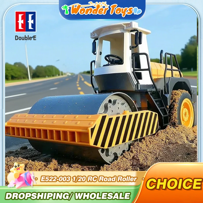 Double E E522 Rc Road Roller Truck Tractor 1/20 2.4G zdalnie sterowany samochód inżynier budowlany Model pojazdu Zabawki dla chłopców i dzieci