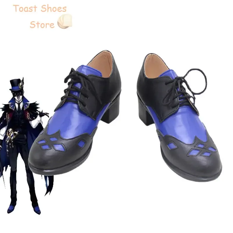 Game Twisted-Wonderland Dire Crowley Cosplay Shoes PU Leather Shoes Costume Prop Halloween Carnival Boots Costume Prop