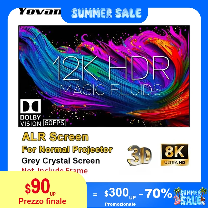 2025 ALR Nano Grey Crystal Projector Screen Anti-light Frameless
