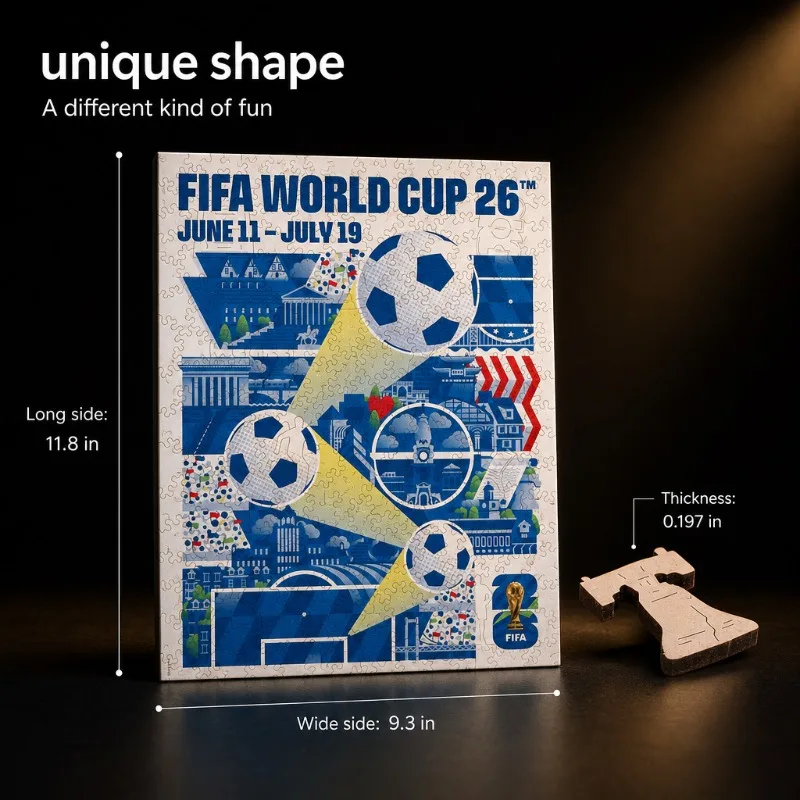 FIFA World Cup Philadelphia Host City Wooden Jigsaw Puzzle City Landscape Travel Souvenir Decor Gift for Soccer Fans Collectors view 2