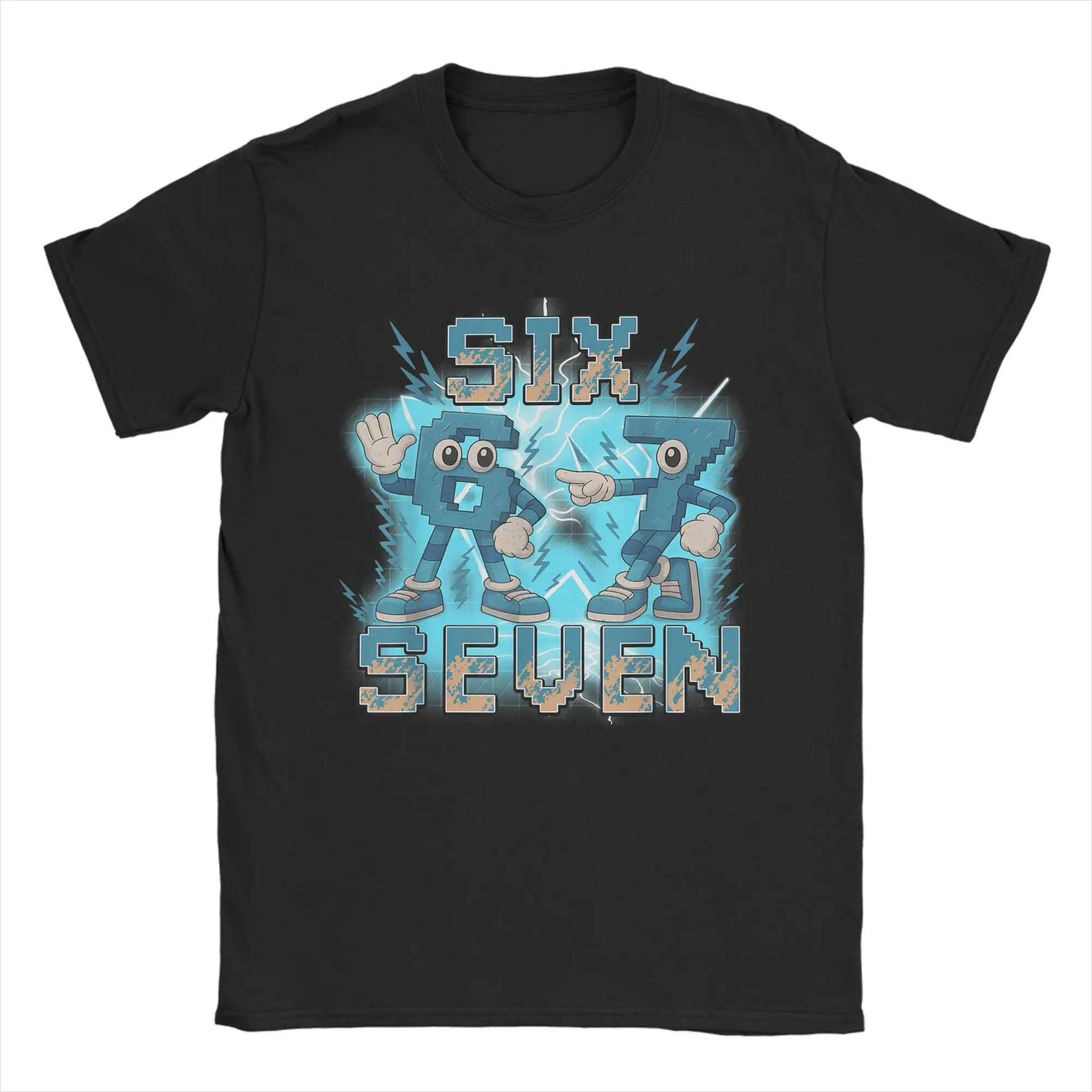 Meme 67 Six Seven 6 7 Italian Brainrot T Shirt Men's  Vintage Cotton T Shirts O-Neck Hip Hop Tees Custom Logo Big Size Tops