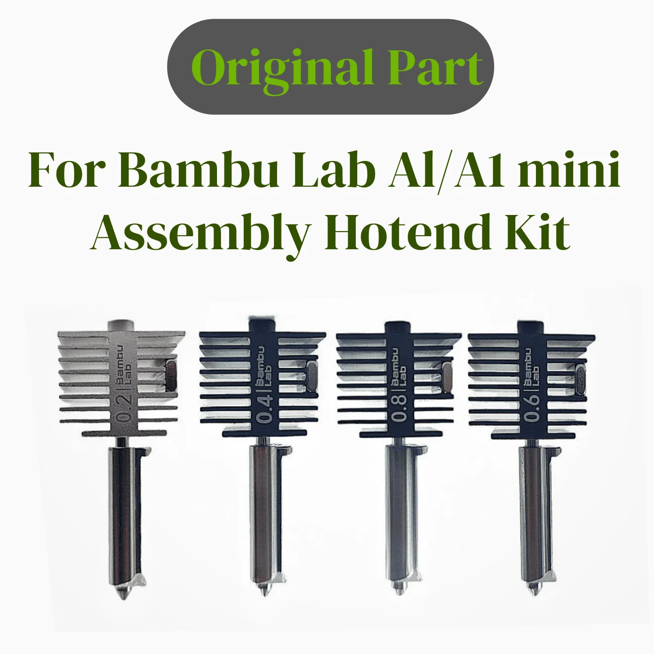 For Bambu lab A1 mini Hotend Kit Hardened Steel Nozzle 0.2/0.4/0.6/0.8mm nozzle For Bambu lab 3D printer Accessory