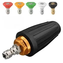 Turbo Nozzle for Pressure Washer, Rotating Nozzle and 5 Tips, 1/4 Inch Quick Connect, 4000 PSI