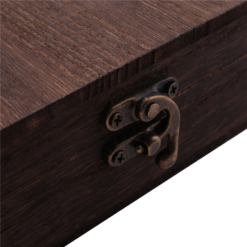 صندوق خشبي للكاتب A46M-2X، صندوق خشبي مع حقيبة كتف بغطاء مفصلي، مع مزلاج غطاء صندوق تخزين للرسم الخارجي