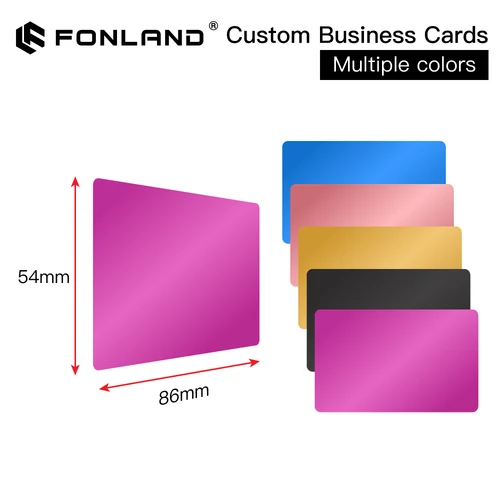 100 Uds tarjetas de nombre comerciales Material de prueba de hoja de Metal de aleación de aluminio Multicolor para máquina de marcado láser máquina de prueba DIY