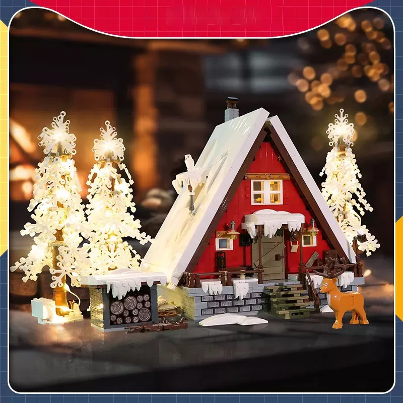 Christmas Snow House DIY Building Model Assembly Toy, Street Scene Series Building Blocks Toys Set, Children's Christmas Gift