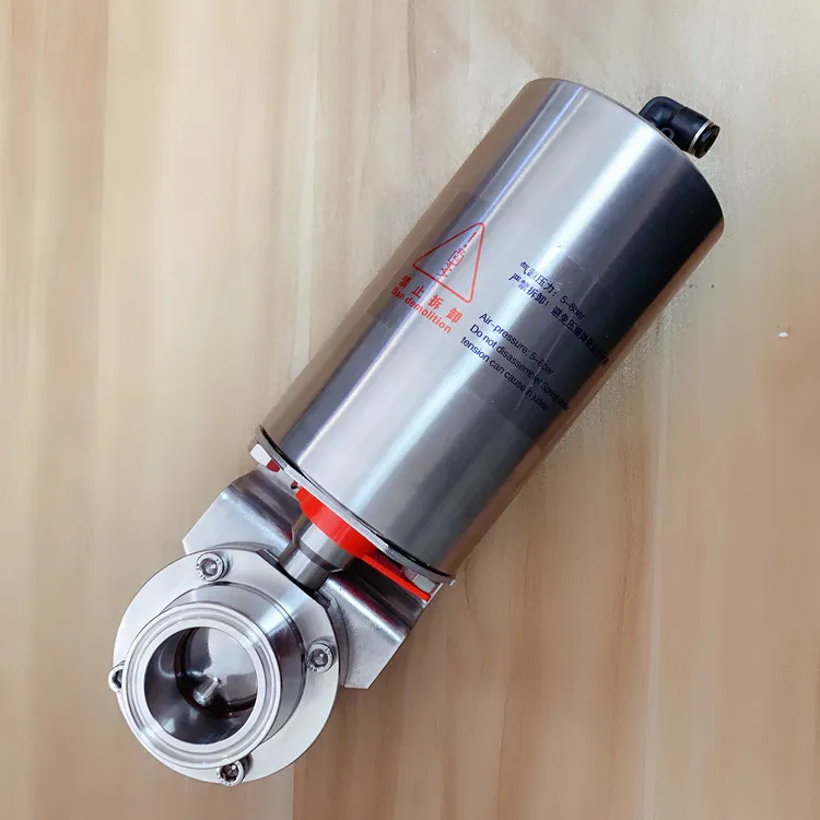 

Food Grade Stainless Steel 304 Sanitary Pneumatic Actuator 1.5 inch Tri-Clamp Butterfly Valve