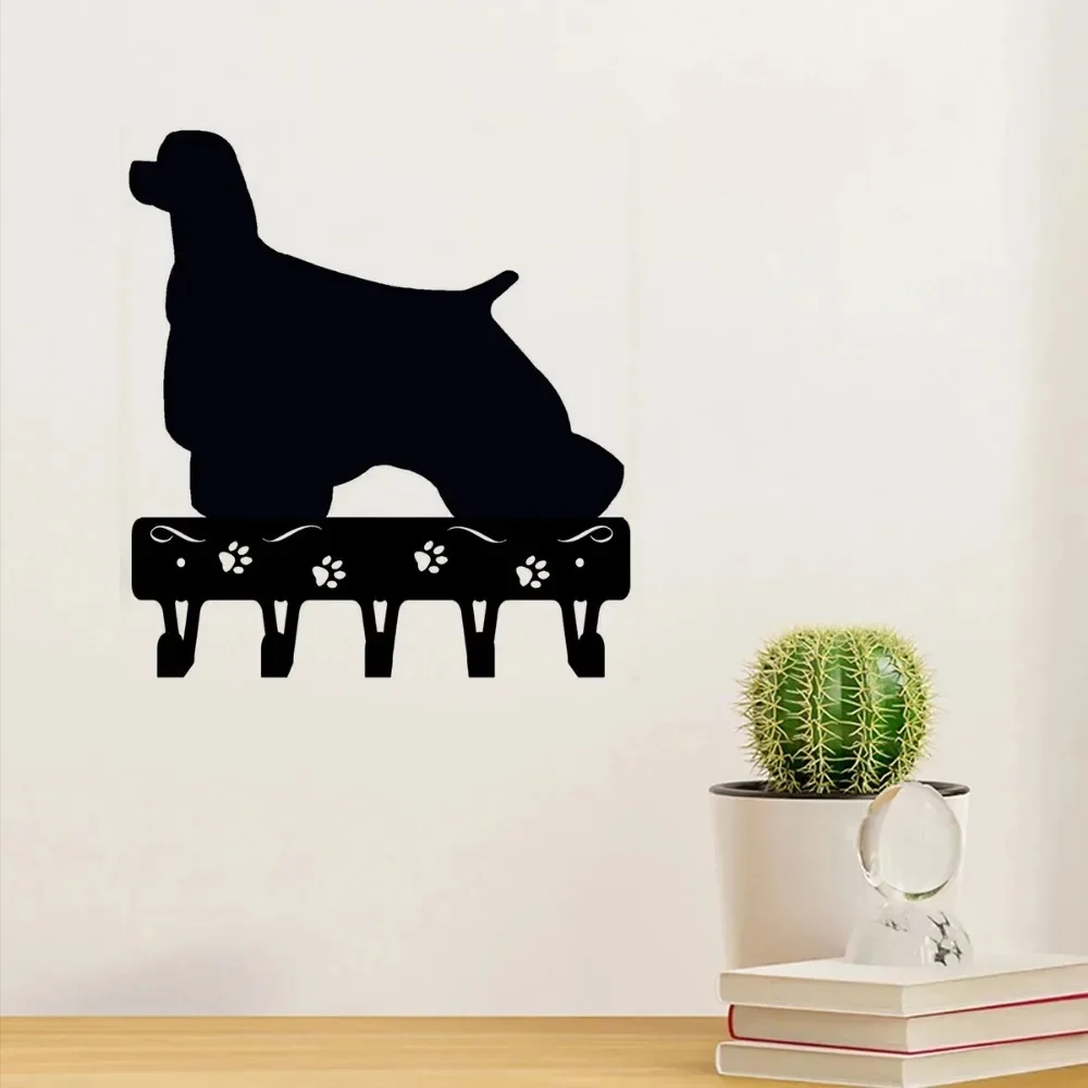 CIFBUY Cocker Spaniel Dog Mom Metal Wall Art Key Holder Iron Hanging Hook Set Entryway Home Decor Ornament Gift