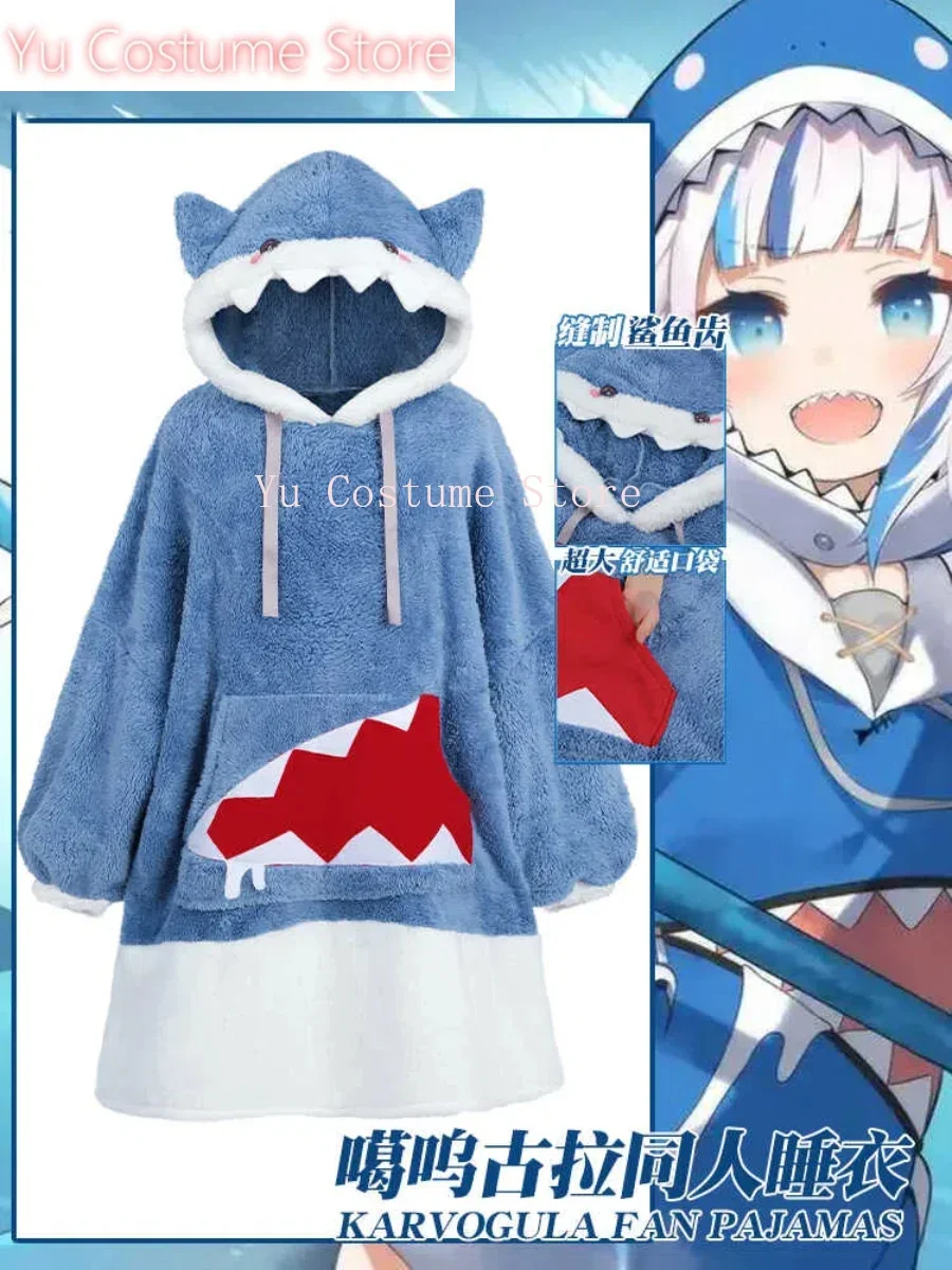 YuCostumeHololive-Pyjama Requin Gawr Gura pour Femme, Costume Cosplay, Cos Game Anime, Uniforme de ix, Vêtements Hmatte Play Py