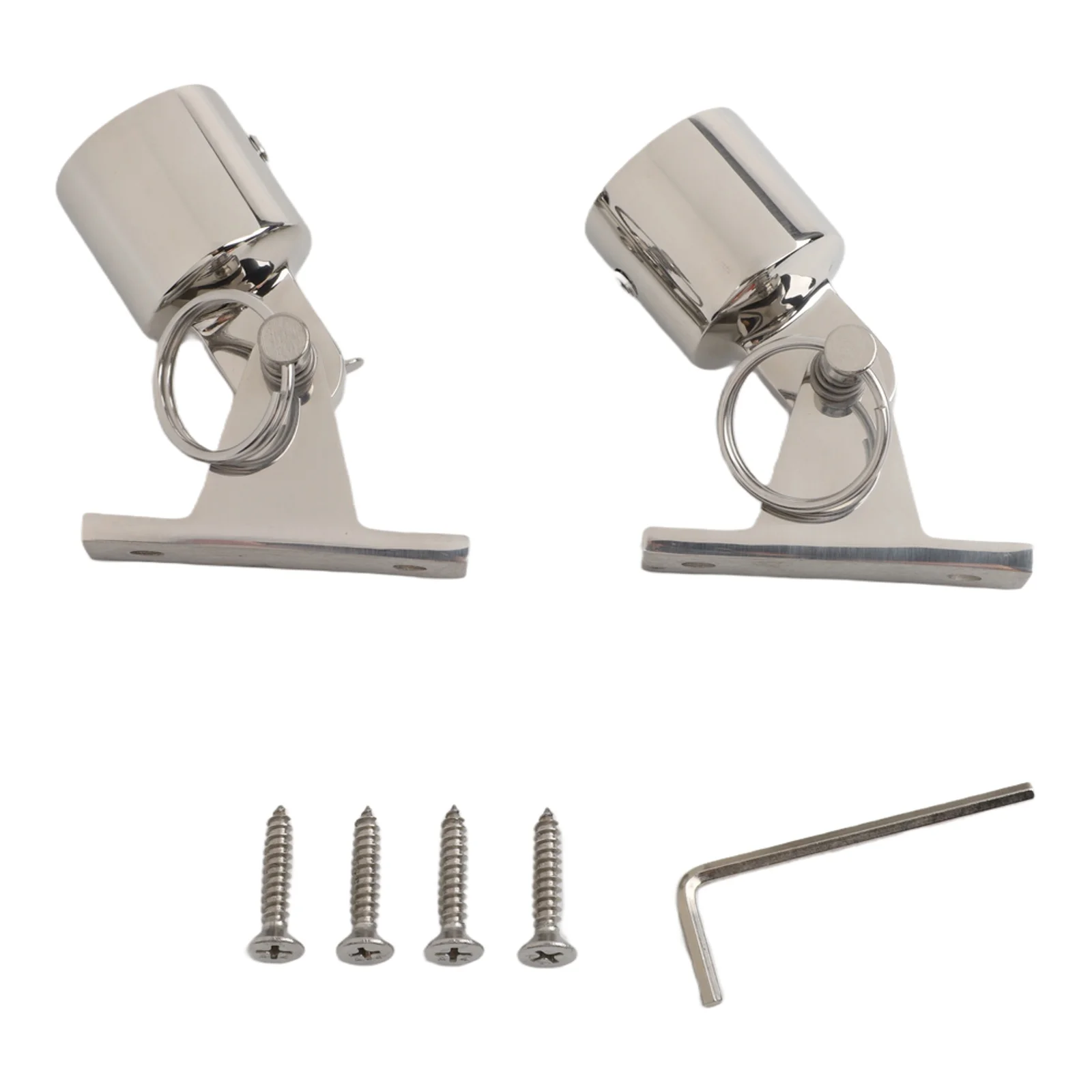 Deck Hinge Hardware Set with for Quick Release Pins Eye Ends and L Shaped Hex Key for Bimini for top Frame Installation