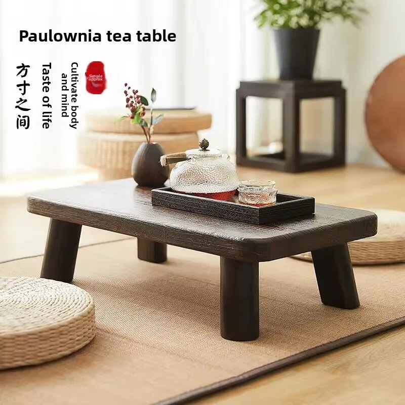 Japanse lage theetafel massief houten Tatami salontafels vloerzitbureau voor theehuis traditionele Kotatsu-stijl dorpelbijzettafel