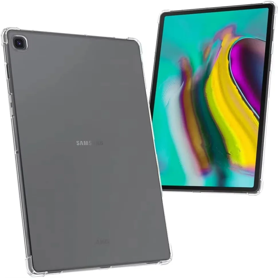 Penutup transparan untuk Samsung Galaxy Tab S5E 10.5 "2019 SM-T725 T720 silikon TPU lembut tahan guncangan Tablet kantong udara antijatuh