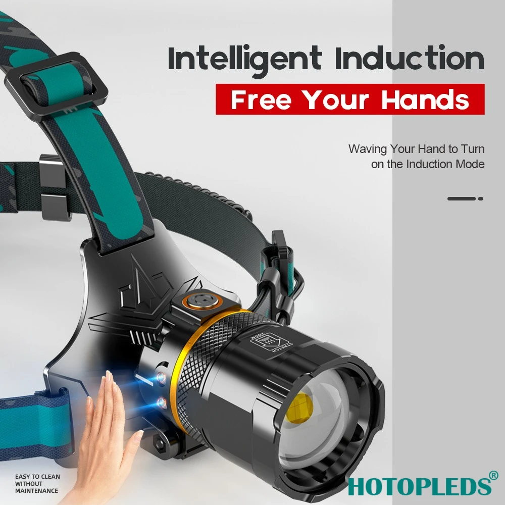 

New Induction High-power P50 High-brightness and Strong Light Super-bright Retractable Headlight Zoom Outdoor Headlight