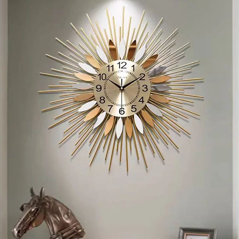 サイレント美的壁時計アート壁画リビングルームデジタル高級インテリア壁時計北欧時計壁時計家の装飾