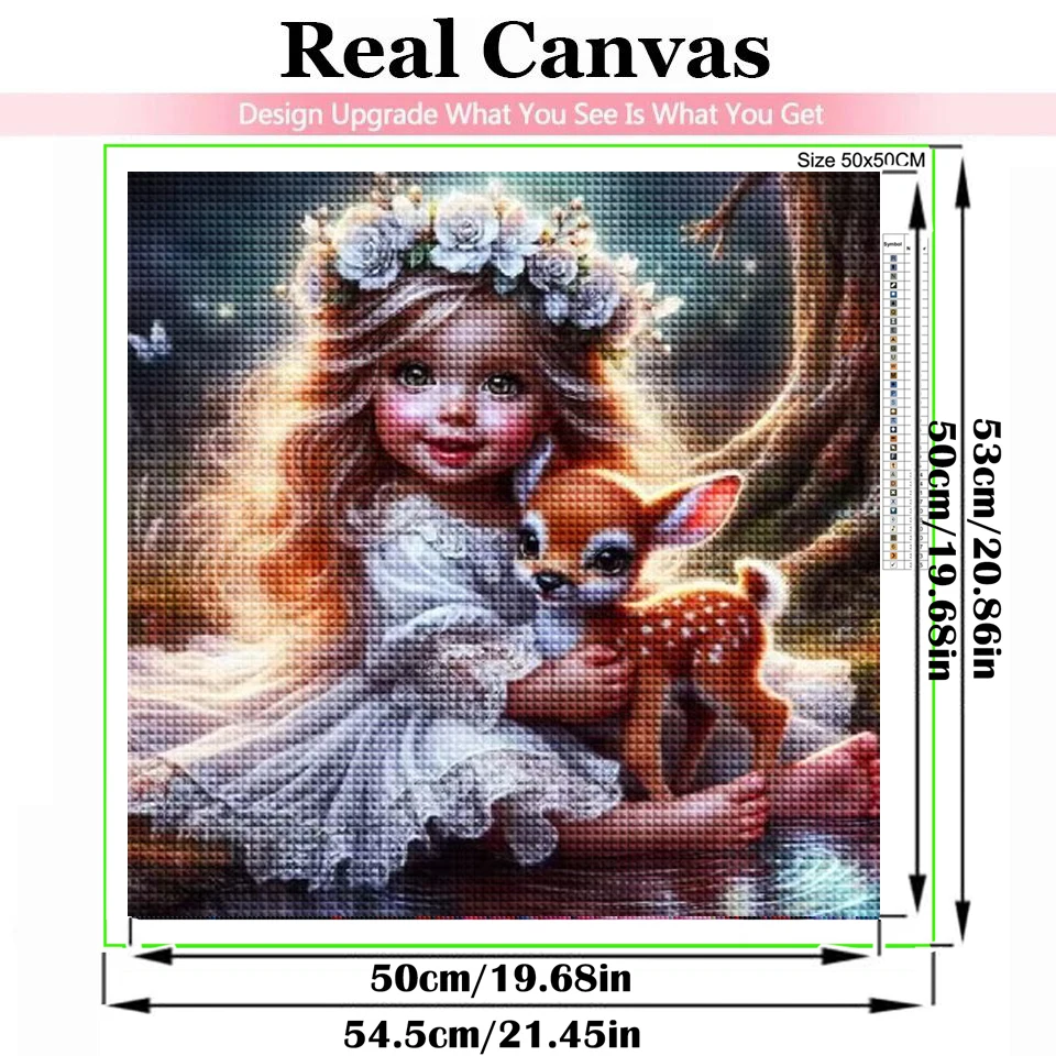 5D Diy Diamond Painting Portrait of Cute Girl Deer Dog Jewelry Cross Stitch Full Rhinestone Mosaic Home Decorative Embroidery