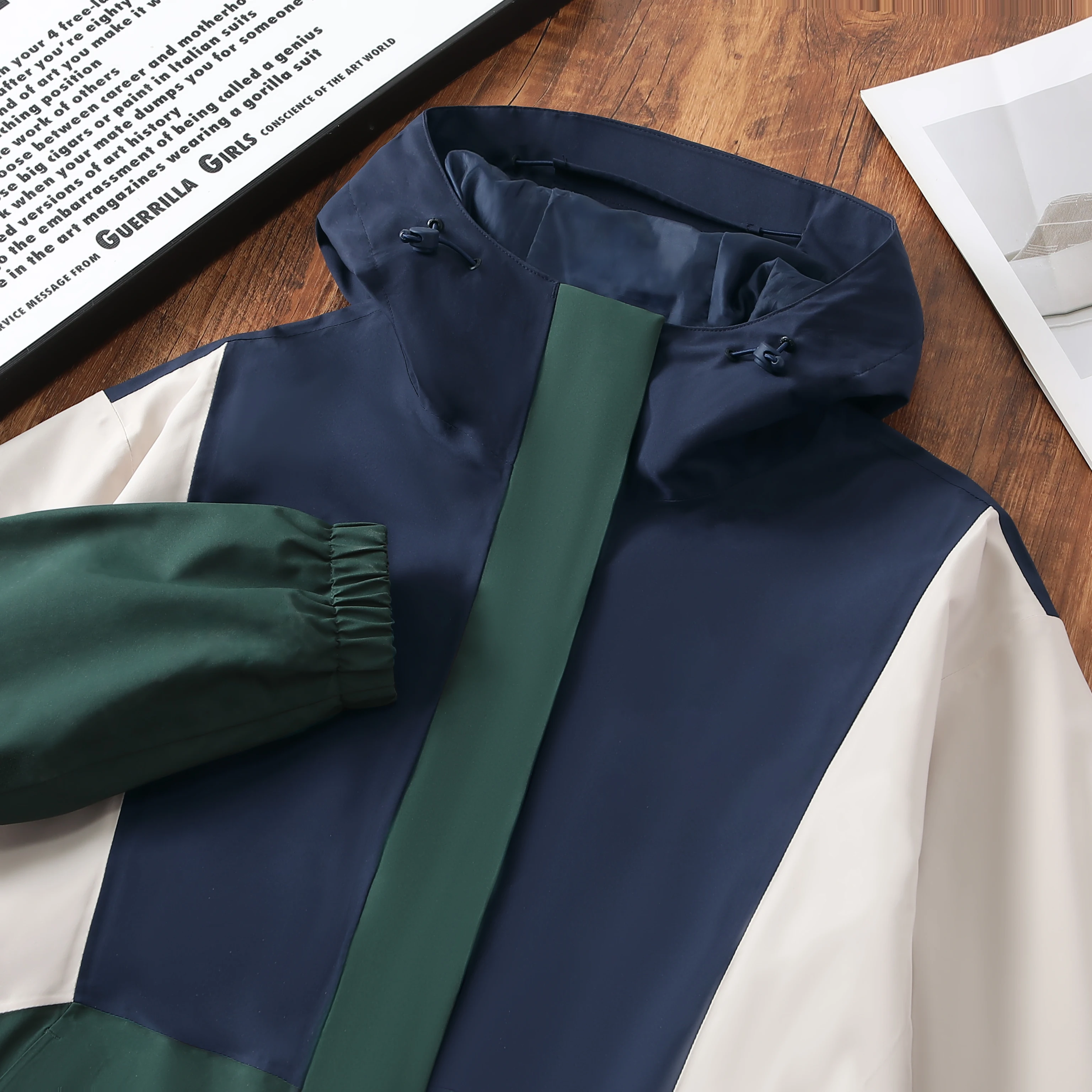 

Spring and Autumn Men's and Women's Casual Jackets Splicing Color Coat Hoodie Street Wear Outdoor Travel Breathable Couple Wear