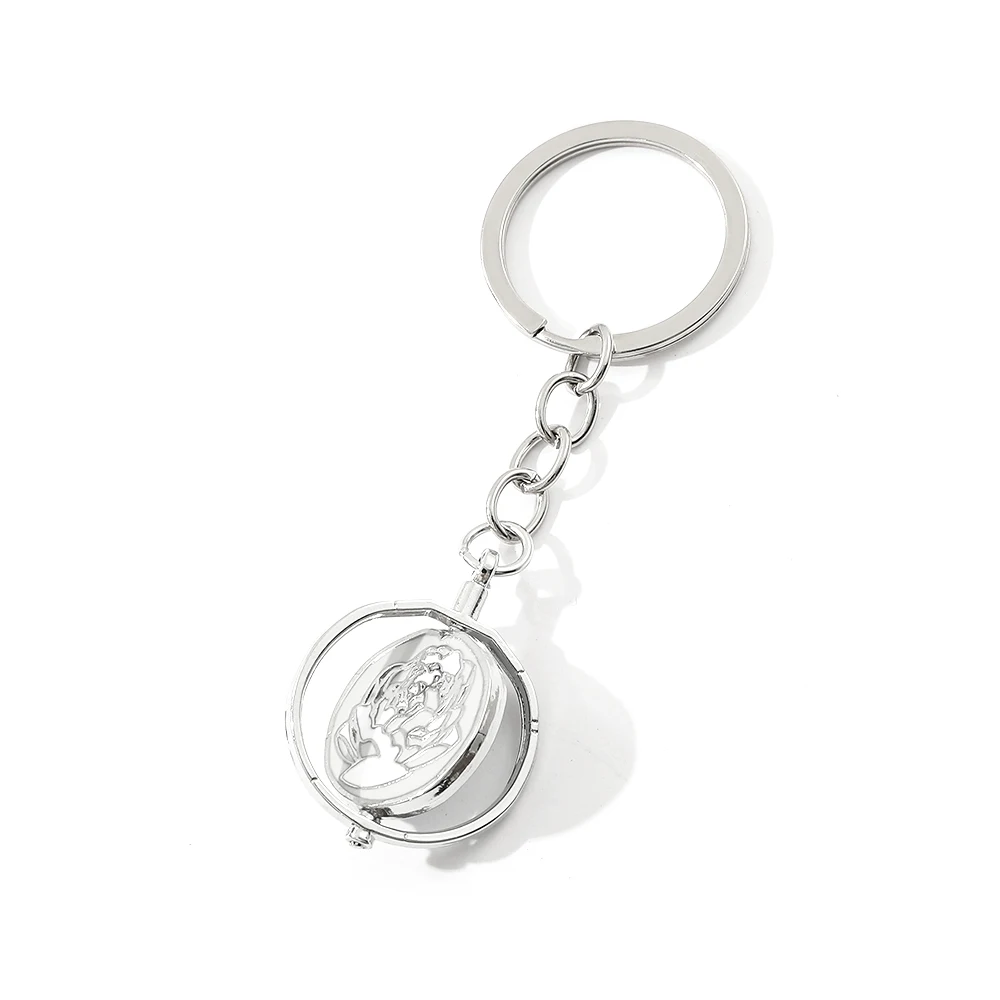 غامض الموسم 2 Jinx الأزرق الوردي كيرينغ تدوير قلادة LOL أنيمي لعبة مجوهرات معدنية موضة هدية لمحبي وجميع