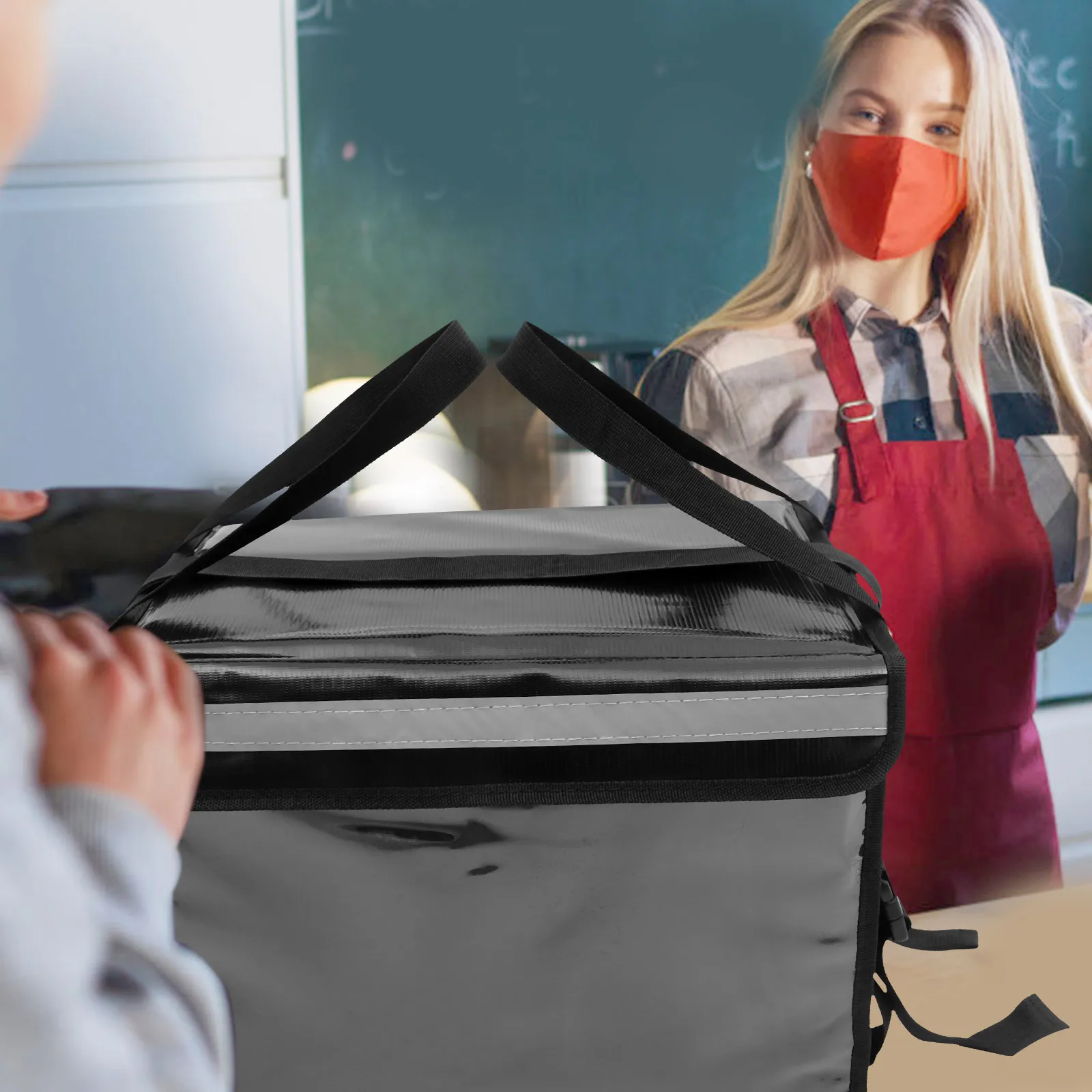 

32L Insulated Food Box Waterproof Thickened Takeout Container Bracket Bag Hot Delivery Case Portable Lunch Kitchen Bar