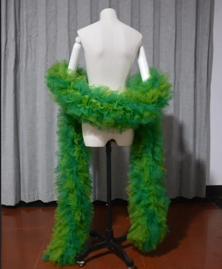 

Модный шлейф-боа из тюля с оборками для вечеринок, клубов, свадеб, аксессуар для Drag Queen