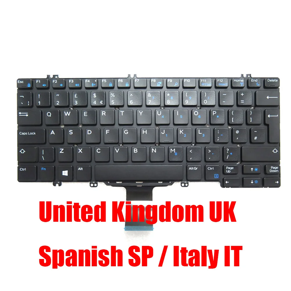 UK Italy Spanish Laptop Keyboard For DELL For Latitude 5289 7389 7390 2-in-1 5280 5288 5290 7280 7290 7380 7390 02GH26 07WCPX