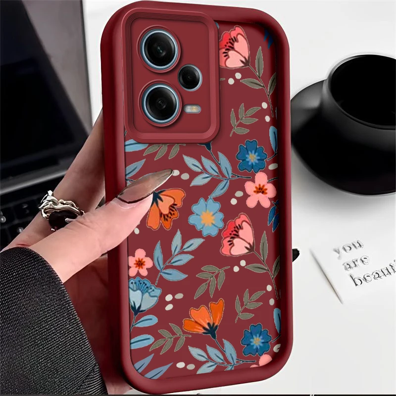 Funda de teléfono Floral para Xiaomi Redmi Note 12, 11S, 11 Pro, 4G, 5G, K50, A1, A2, 12C, 12, 10C, cobertura completa, fundas a prueba de golpes