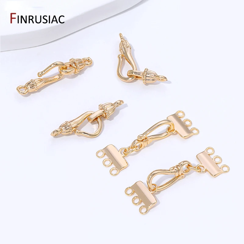 14K Gold Plated Brass Pearl Clasps Connector Hooks For Jewelry Making, Clasps For Bracelet,DIY Jewelry Making Accessories