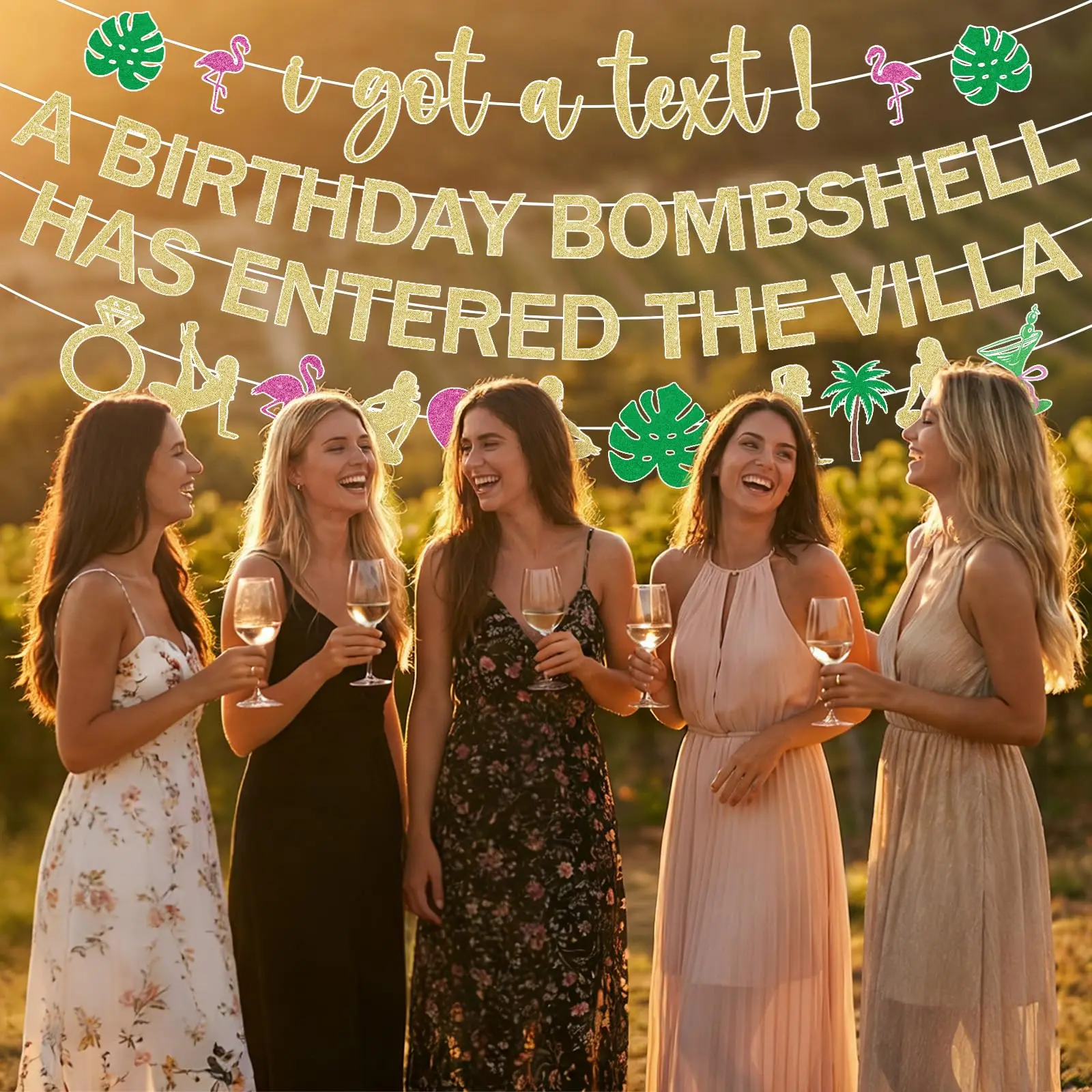 Love Island Beach Bachelorette Party Decorations,A Birthday Bombshell Has Entered The Villa Banner Flamingo Bridal Shower Decor