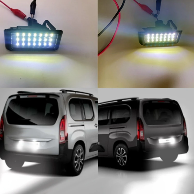 Car Rear LED License Plate Light For Fiat SCUDO 2007-2023 For Peugeot Car Accessories 6340G7 6340E9