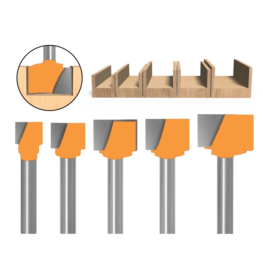 

4/5 PC/Set 6MM Shank Milling Cutter Wood Carving 3D Woodworking Insert Router Bit Cleaning Bottom End Milling Cutter