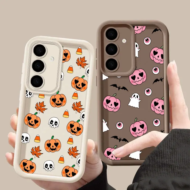Pumpkin Halloween Happy S26 Ultra Case For Samsung Galaxy S26 S25 S24 S22 S23 Ultra S21 Plus S20 FE Camera Protection Soft Cover