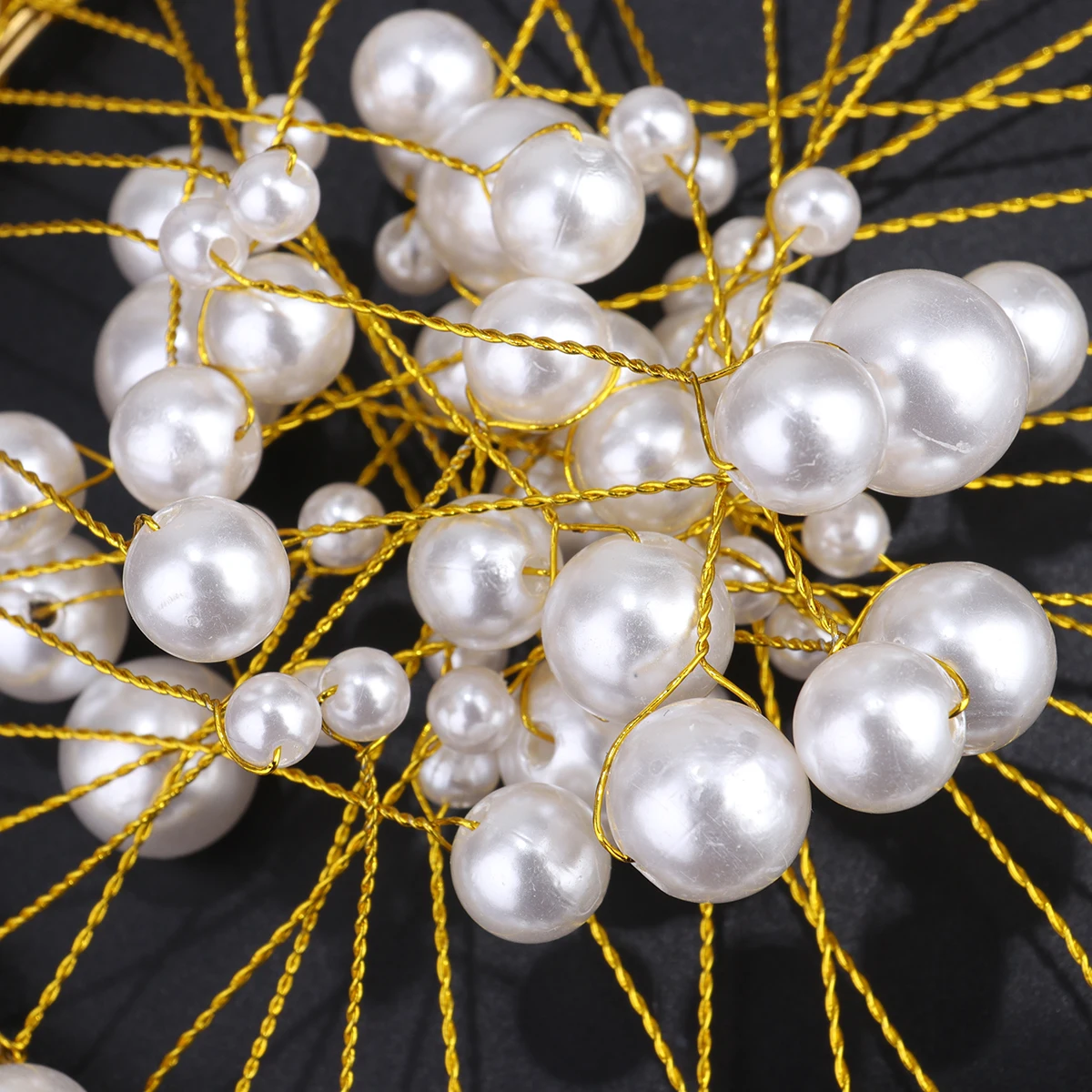 

Decoration Glowing Pearl Crown Baking Birthday Cake Topper White Decortation for