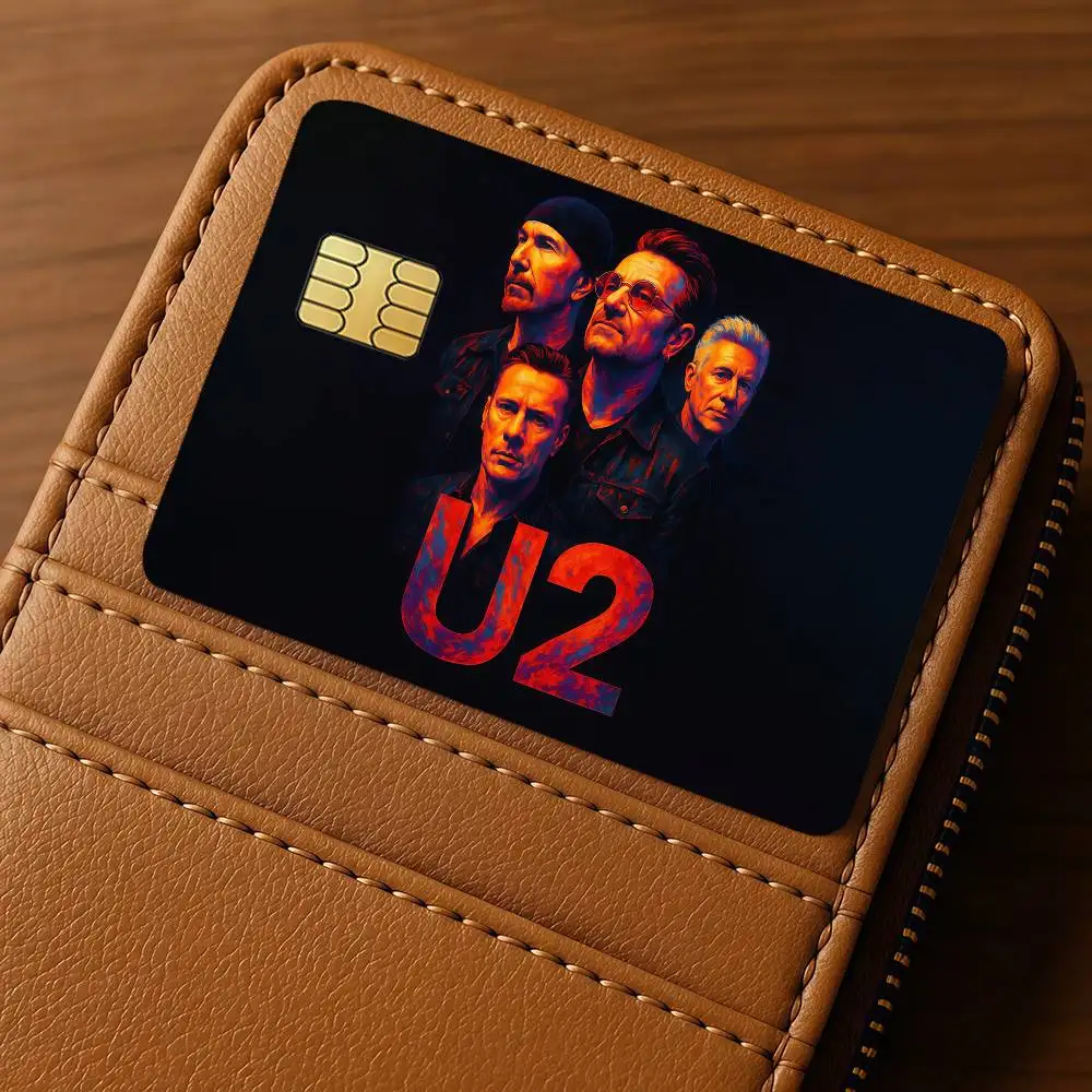 Classic Rock Band U-U2 Anime Credit Skin Cover Card Stickers 4PCS Film Bus Pass Front Decoration Bank Debit Waterproof