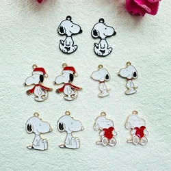 10pcs Alloy Drop Earrings Pendant Cute Dog Animal Charm Small Pendant DIY Bracelet Pendant Necklace Jewelry Accessories