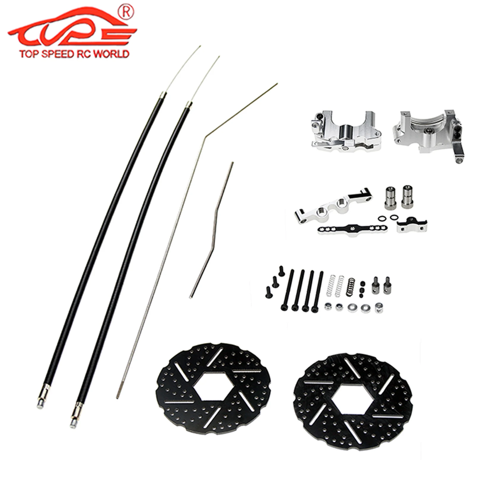 1/5 RC카 HPI ROFUN ROVAN KM BAJA 5B 5T 5SC 버기 트럭 부품용 금속 앞/뒤 바퀴 와이어 케이블 브레이크 시스템 세트 업그레이드