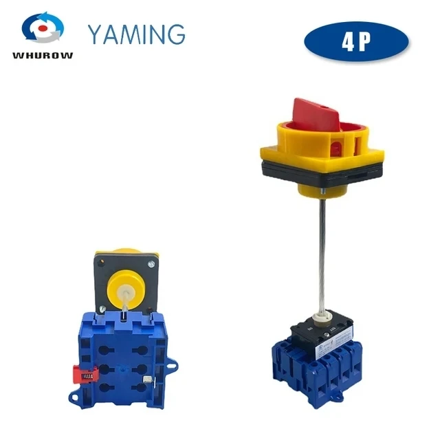 YMD11-B Series With Extension Pole Isolator Switch Pad-lock Panel DIN Rail Mount 3/4P On-off Rotary Cam Selector Replace LW30